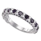 Sonia Jewels Size 7-10K White Gold Large White and Black Diamond Weddi