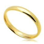 Double Accent 14K Yellow Gold 3mm Comfort Fit Classic Domed Plain Wedd