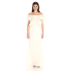 Tadashi Shoji Women's Off The Shoulder Feather Trim Bridal Gown, Ivory