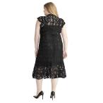 RACHEL Rachel Roy Women's Plus Size Annalee Lace Midi Dress, Black 24W