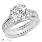 Clara Pucci 3.09 Ct Round Cut Halo Engagement Wedding Bridal Anniversa