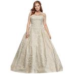 Oleg Cassini Plus Size Lace Tulle Wedding Dress Style 8CWG635, Solid I