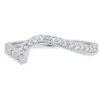 Clara Pucci 0. 41 ct Round Cut Curved Chevron V Shape Pave Bridal Anni