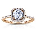 TwoBirch Princess Halo Engagement Ring Set Including Matching Wedding