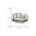 Titanium Silver Two-Tone Wedding Band Ring Standard Domed Brushed Silv