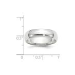 Solid 14k White Gold 6mm Comfort Fit Wedding Band Size 8