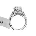 Real 10k White Gold Halo Diamond Engagement Wedding Ring Set (1.21 ct,