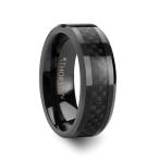 THORSTEN - ONYX Black Ceramic Wedding Ring with Black Carbon Fiber Inl