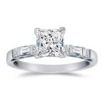 Size 6 - Solid 14k White Gold Highest Quality CZ Cubic Zirconia Bridal