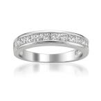 La4ve Diamonds 14k White Gold Princess-cut Diamond Bridal Wedding Band