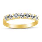 Size 8 - 2mm Solid 14K Yellow Gold Round Cut Highest Quality CZ Cubic