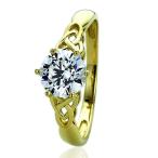 14K Yellow Or White Gold 1.25 Carat Round CZ Celtic Love Knot Wedding