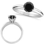 4.00 Carat Natural Real Black Diamond Engagement Wedding Promise Solit