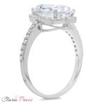 3.58 CT Oval Cut CZ Halo Solitaire Wedding Engagement Ring Bridal Band
