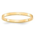 JewelrySuperMart Collection 14k Yellow Gold 2mm Plain Flat Classic Wed