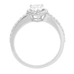 1.12ct Brilliant Pear Cut Halo Wedding Anniversary Engagement Statemen