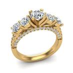 1.94 ct tw Five Stone Diamond Wedding Ring 14K Yellow Gold (Ring Size