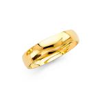 Wedding Ring Solid 14k Yellow Gold Plain Band Classic Dome Style Polis