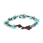 Mary Grace Design MGD, Blue Turquoise Color Bead Anklet. Beautiful 10