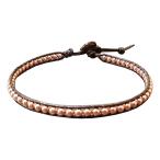 Infinity Anklet Pink Rose Gold Bead Ankle Bracelet 10 Inches Woven wit