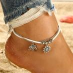 Foot Jewelry Elephant Sunflower Beads Multi-layer Boho Anklet Handmade