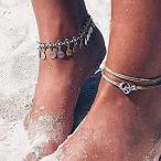 Victray Boho Multilayered Anklets Sequins Ankle Bracelets Summer Baref
