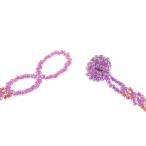 BlueRica Glass Beads on Pink Glass Seed Beads Anklet
