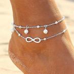 patcharin shop Women Sexy Double Chain Anklet Ankle Bracelet Barefoot