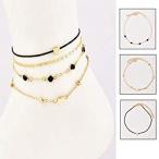 Victray Boho Multilayered Anklets Love-Shaped Ankle Bracelets Summer B