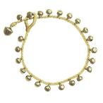 Bijoux De Ja BDJ Handmade Tiny Bells Beige Cord Anklet Bracelet 10 Inc