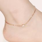 Women's Anklet 18K Rose Gold Tone Lucky CZ Foot Chain Summer Accessory