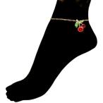 GIRLPROPS Nickel Free 5/8 X 7/8 Cherry Anklet with Swarovski Crystals,