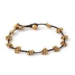 MGD, Golden Gold Tone Color Bead and Brass Bell Anklet. Beautiful Hand