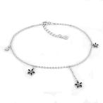 Corykeyes 925 Sterling Silver Black Flower Anklet Beach Foot Ankle Bra