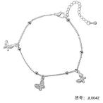 Summer Beach Silver Color Butterfly Pendant Anklet Foot Chain Bohemian