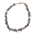 BlueRica Purple Amethyst Gemstone Chips Anklet