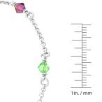 Sterling Silver 9" + 1" Extension Multi-Colored Crystals Anklet