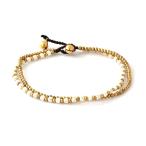 MGD, White Howlite Color Bead and Brass Bell Anklet. 2-strand Anklets