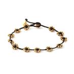 MGD, Black Onyx Color Bead and Brass Bell Anklet. Beautiful Handmade B