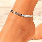 Jovono Boho Silver Fishbone Anklets Fashion Anklet Bracelets Beach Foo
