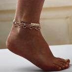 Deniferymakeup Silver and Gold Sequined Anklet Arrow with Diamonds Sum
