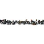 MGD, Green Moss Agate Round and Chip Bead Anklet, 25 CM w/ 1 Inch Exte