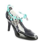 V G S Eternity Fashions Boot Chain ~ Horseshoe Cross Blue Beads Boot C