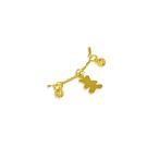 Fashion Gold Color Plated Copper Teddy Bear Jingle Bell Charm Bracelet