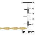 Kooljewelry 14k Yellow Gold 3mm Twisted Three Row Ball Anklet (9 inch)