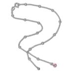 SilberDream anklet with silver balls and pink zirconia, 9.84 inch, 925