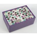 Purple Deep Open Mini Stacker With Polka Dot Lining by Stackers