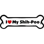 Imagine This Bone Car Magnet, I Love My Shih-Poo , 2-Inch by 7-Inch by Imag