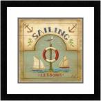 ショッピングsailing Framed Sailingレッスンby Mid Gordon 12?x 12アートポスター印刷島ヨットCoastal SeagullアンカーNaut