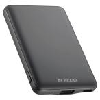 エレコム DE-C37-5000DGY ダークグレー モバイルバッテリー 5000mAh 12W コンパクト 薄型 軽量 iPhone Android 各種対応